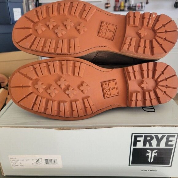 Frye Phillip Lug Workboot 87828 Mens Charcoal Leather Lace Up Boots - Picture 3 of 3